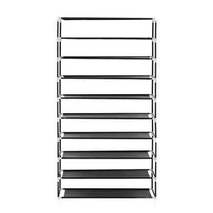 RONSHIN Shoe Rack 10 Layers Widened Black Shoe Cabinet 160*30*88 Black