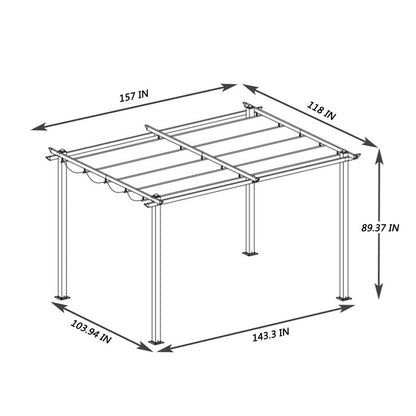 ALICIAN Outdoor Patio Retractable Pergola Shady Shelters