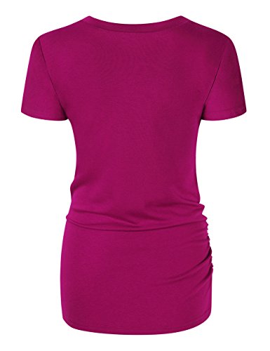 Maternity Shirt Side Button and Ruched Maternity Tunic Tops Maternity Short Sleeve T-Shirts