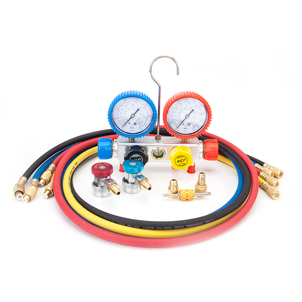 RONSHIN Portable Dual Manifold Gauges Valve Set for R410 R134 R22 R407c