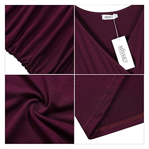 Women V Neck Sleeveless Crossover Wrap Ruched Waist Slimming Swing Cocktail Dress