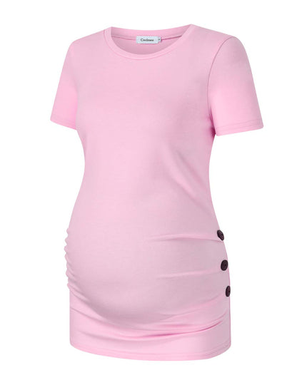Maternity Tops Plus Size Shirts for Women Maternity Nursing Top Side Ruched Casual Blouse Breastfeeding Shirts
