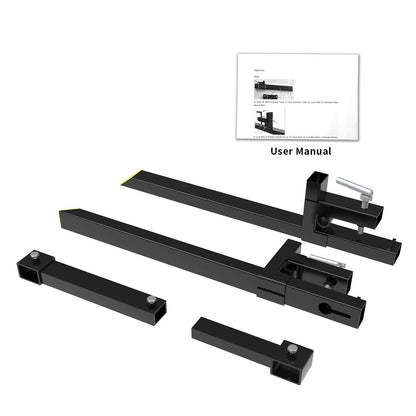 WHIZMAX 4000lbs Clamp on Pallet Forks 60 inch Heavy Duty with Adjustable Stabilizer Bar for Loader Bucket Skidsteer Tractor