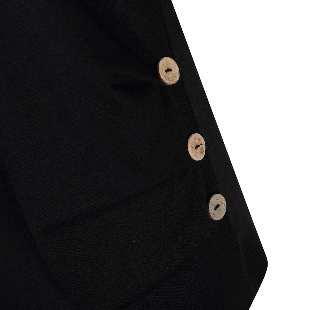 Maternity Shirt Side Button and Ruched Maternity Tunic Tops Maternity Short Sleeve T-Shirts