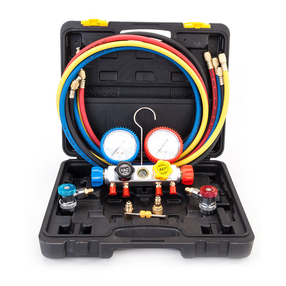 RONSHIN Portable Dual Manifold Gauges Valve Set for R410 R134 R22 R407c