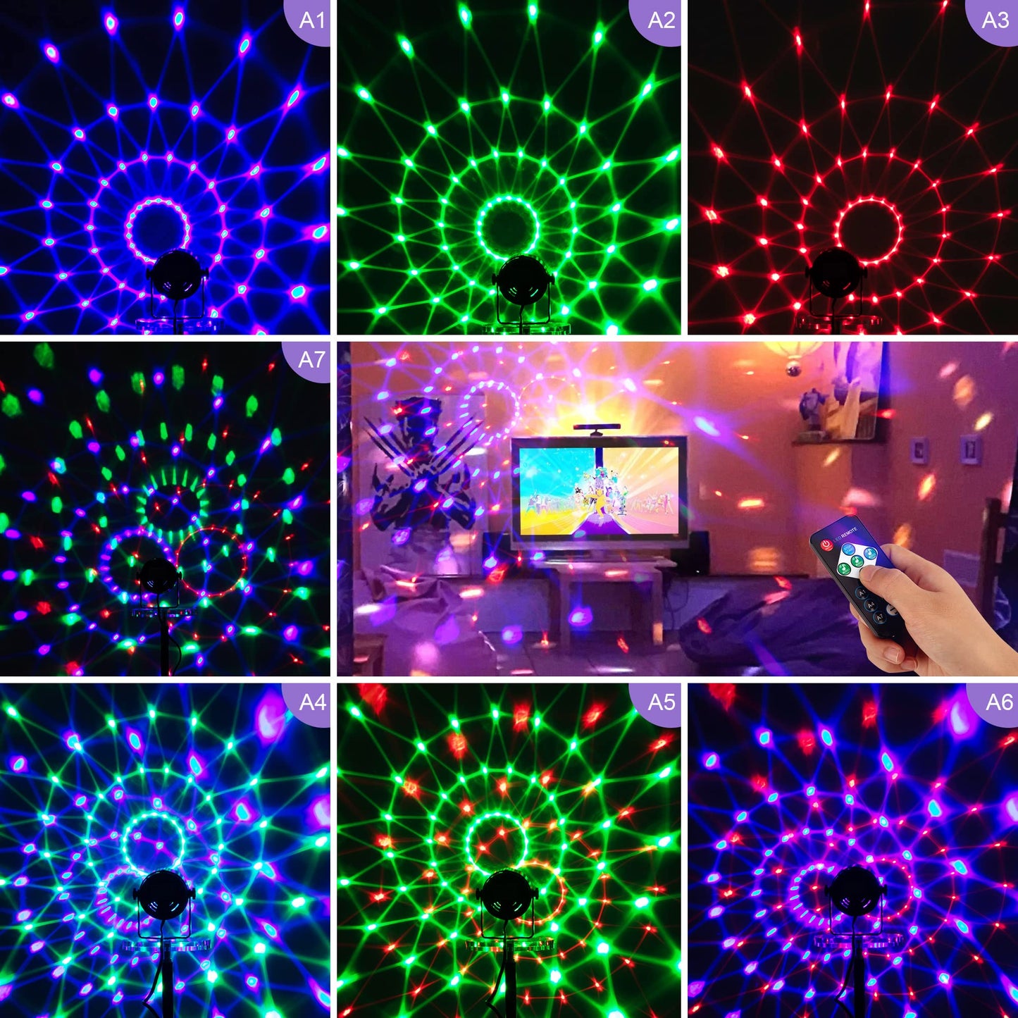 GARVEE 2Pcs Party Disco Ball Lights Sound Activated Strobe Lights for Home Party Room Dance Club
