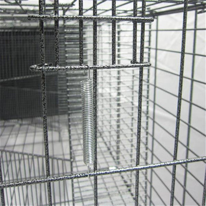 BEESCLOVER Pet Wire Cage Folding Game Fence Portability Cat Nest with Climbing Ladder Silver
