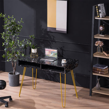 AMYOVE Home Office Computer Desk with Open Compartments Study Writing Table
