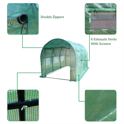THBOXES 12鈥瞲7鈥瞲7鈥?Indoor Outdoor Greenhouse for Garden Patio Backyard Balcony Green