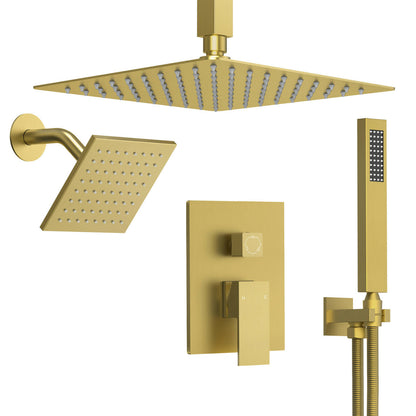 DualJetSpa 10" High-Pressure Rainfall Shower Faucet, Celling Mount, Rough in-Valve, 2.5 GPM