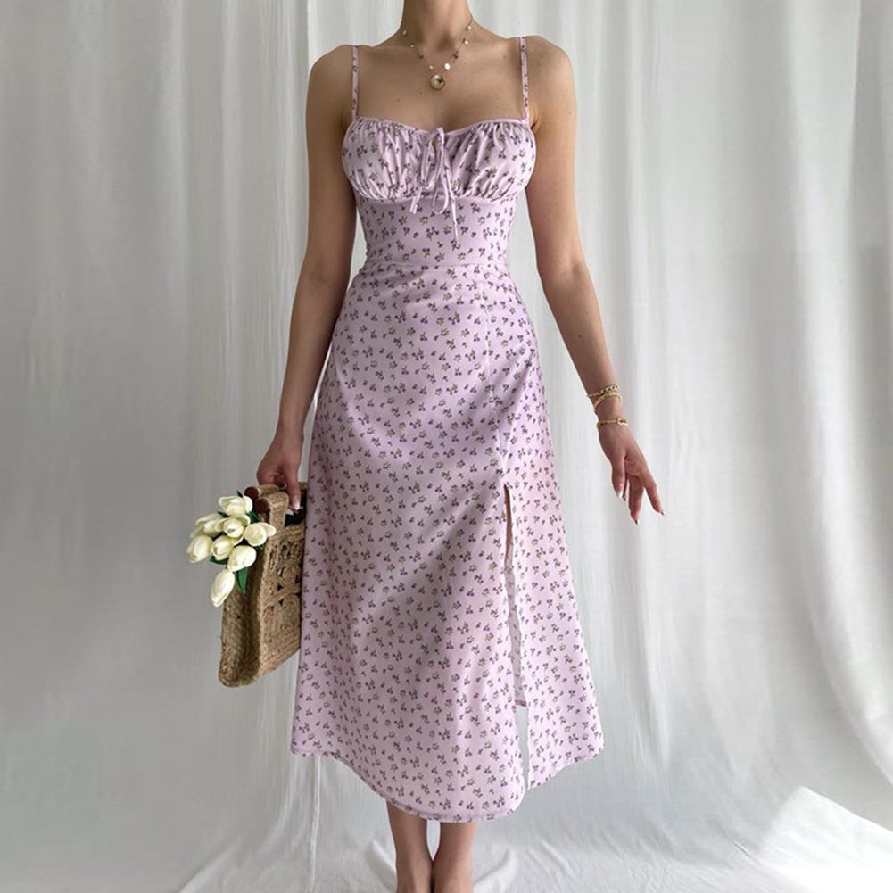 YESFASHION Women Sexy Adjustable Spaghetti Strap Midi Dress