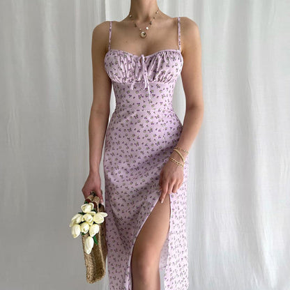 YESFASHION Women Sexy Adjustable Spaghetti Strap Midi Dress