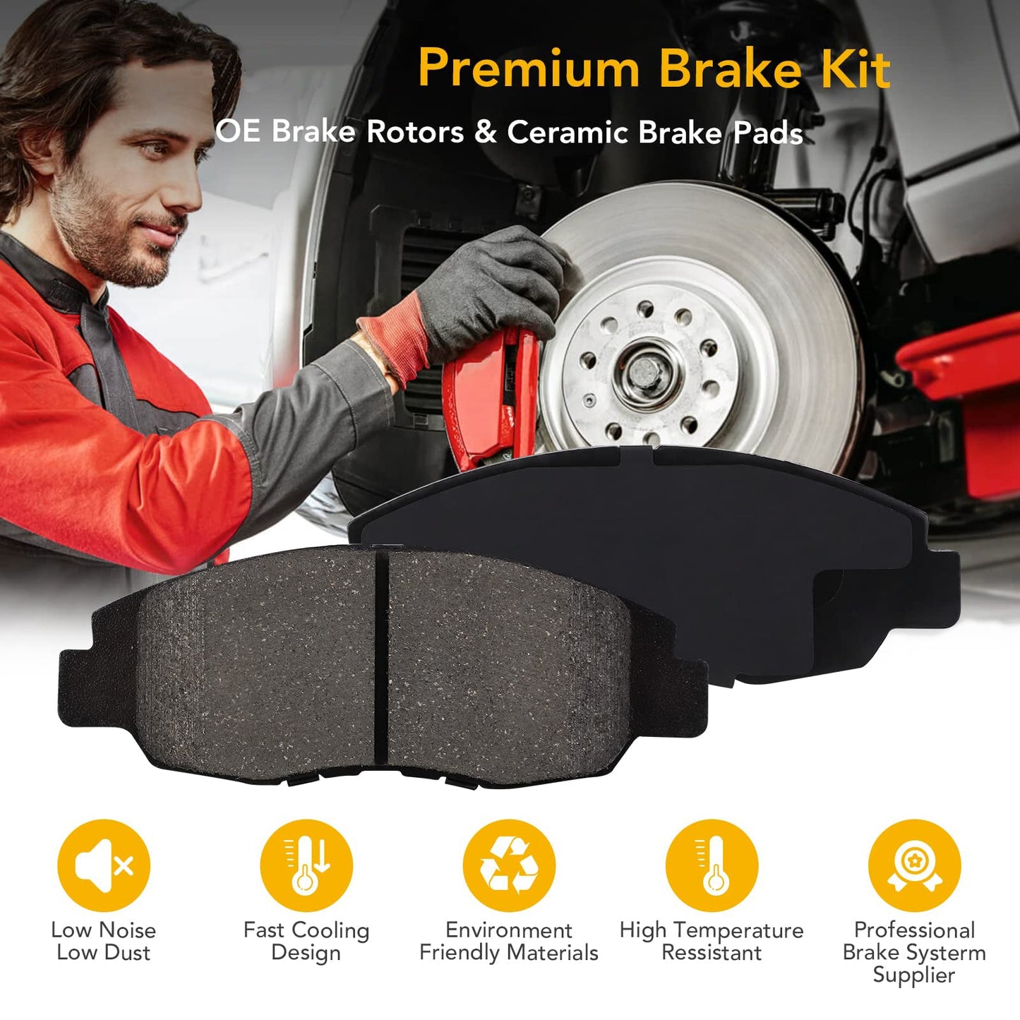 GARVEE Premium Ceramic Disc Front Brake Pads for 1991-2007 Accord