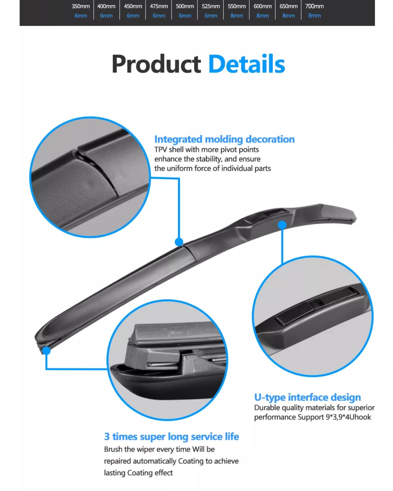 GARVEE Windshield Wipers 26 Inch 14Inch Wiper Blades OEM Quality Premium All-Seasons Stable & Quiet
