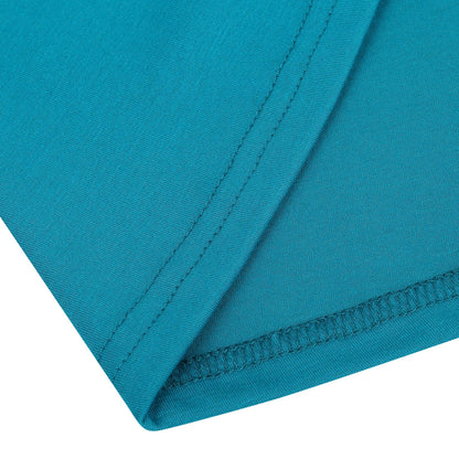 YESFASHION Women V-Neck A-Line Solid Plain Party Casual Mini Dress Blue Green