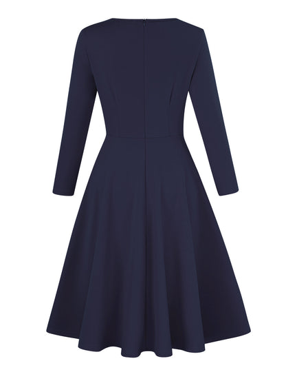 YESFASHION Ladies Cocktail Embroidered A-Line Dress
