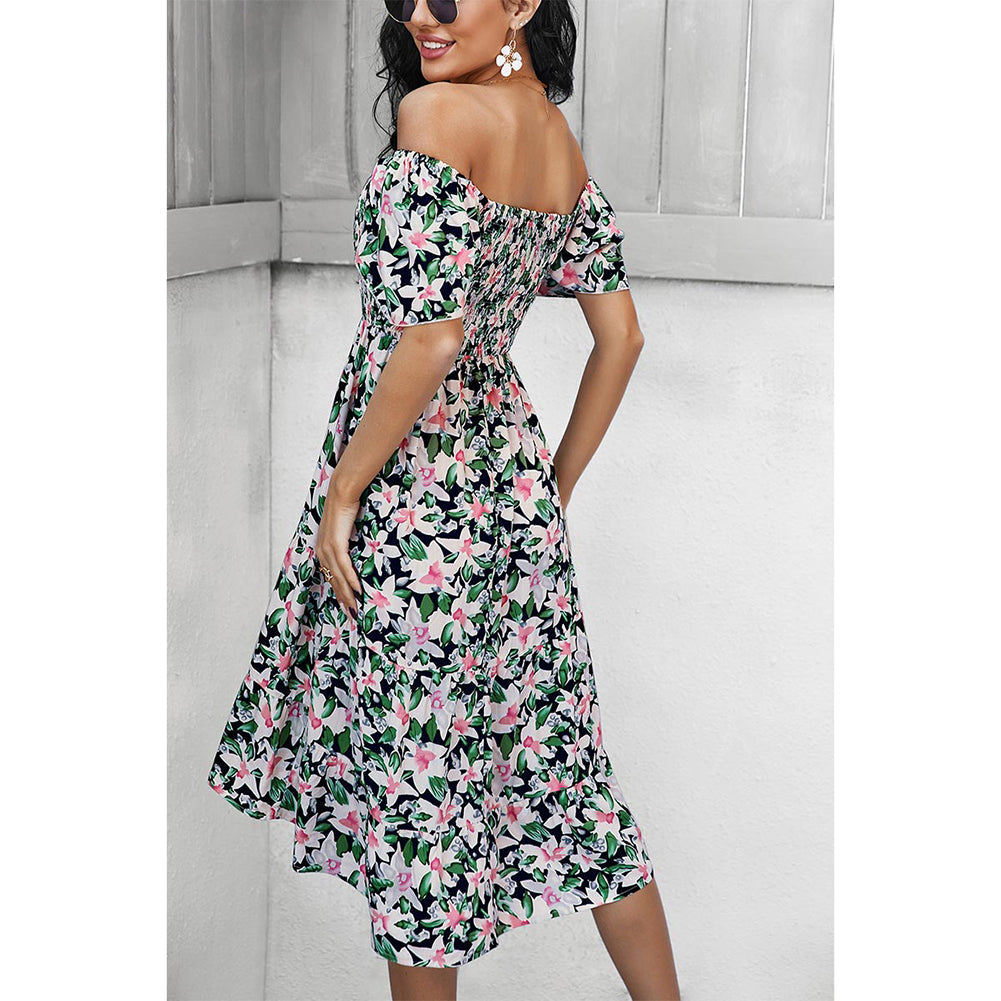 YESFASHION Bohemian Print Dress 2022 Summer Short Sleeve Mori Dress