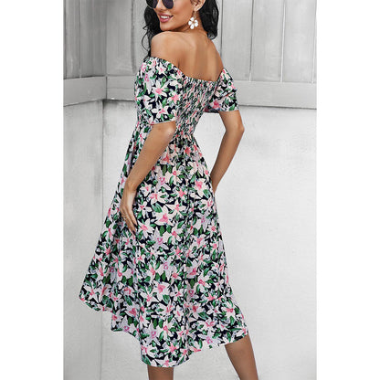 YESFASHION Bohemian Print Dress 2022 Summer Short Sleeve Mori Dress