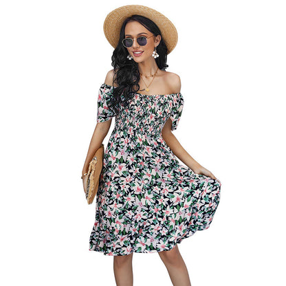 YESFASHION Bohemian Print Dress 2022 Summer Short Sleeve Mori Dress