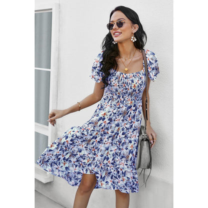 YESFASHION Bohemian Print Dress 2022 Summer Short Sleeve Mori Dress
