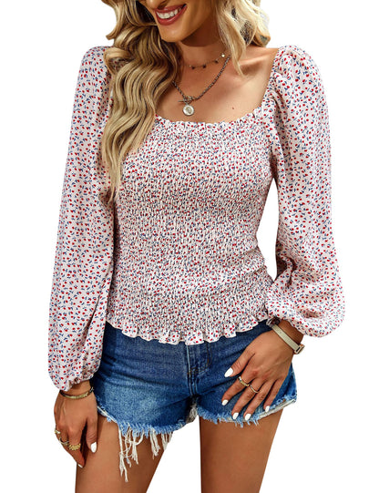 YESFASHION Self-designed Square Collar Shirt Four Seasons Women