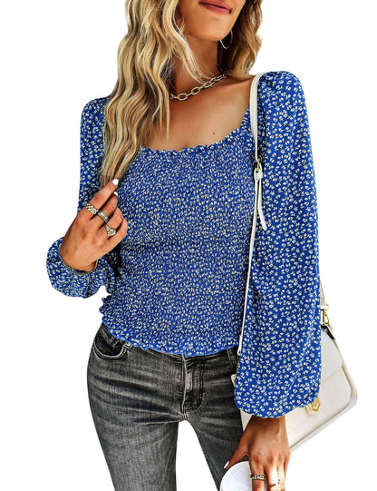 YESFASHION Self-designed Square Collar Shirt Four Seasons Women