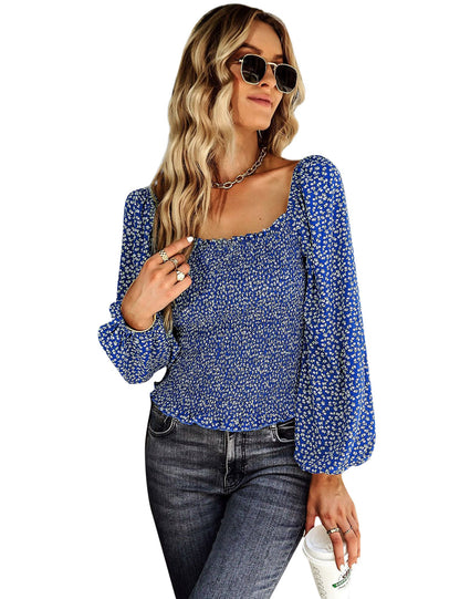 YESFASHION Self-designed Square Collar Shirt Four Seasons Women