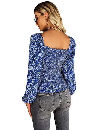 YESFASHION Self-designed Square Collar Shirt Four Seasons Women