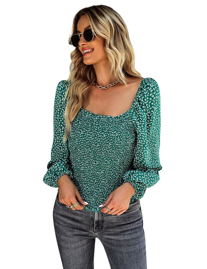 YESFASHION Self-designed Square Collar Shirt Four Seasons Women