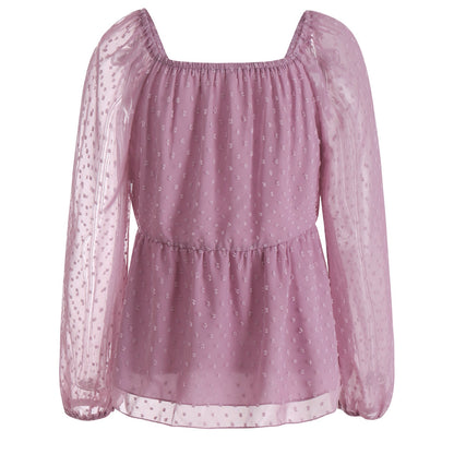 YESFASHION Pullover Tops Women Style Loose All-match Chiffon Shirt