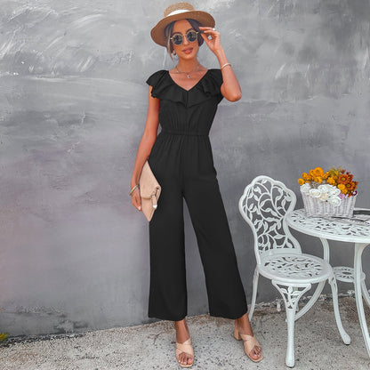 YESFASHION Female Fashionable Waist Slimming Jumpsuit Pants