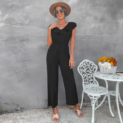 YESFASHION Female Fashionable Waist Slimming Jumpsuit Pants