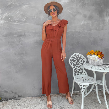 YESFASHION Female Fashionable Waist Slimming Jumpsuit Pants