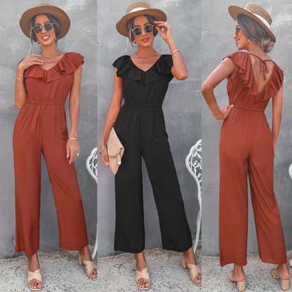 YESFASHION Female Fashionable Waist Slimming Jumpsuit Pants