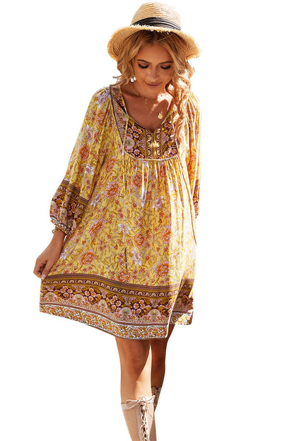 YESFASHION Bohemian Casual Holiday Style Dress Skirt Flower