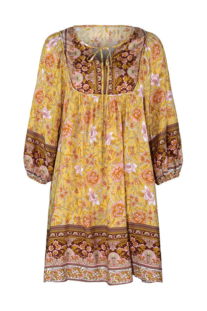 YESFASHION Bohemian Casual Holiday Style Dress Skirt Flower