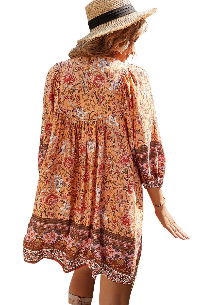 YESFASHION Bohemian Casual Holiday Style Dress Skirt Flower