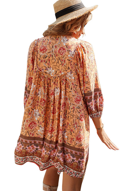 YESFASHION Bohemian Casual Holiday Style Dress Skirt Flower