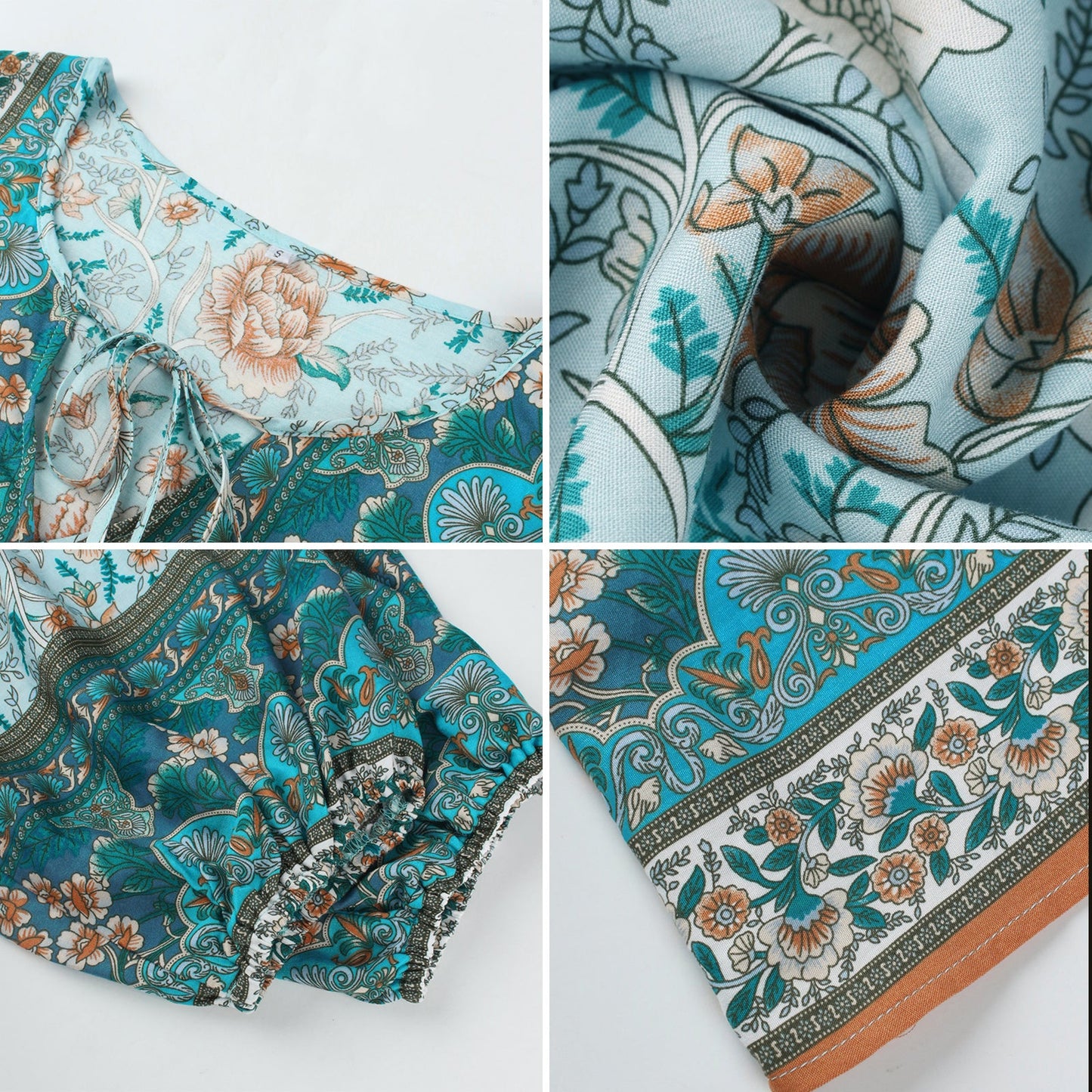 YESFASHION Women Bohemian Dress Summer Loose Skirt