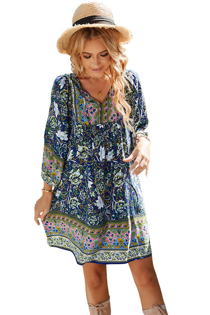 YESFASHION Women Bohemian Dress Summer Loose Skirt