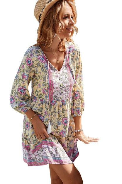 YESFASHION Bohemian Casual Holiday Style Dress Skirt Flower