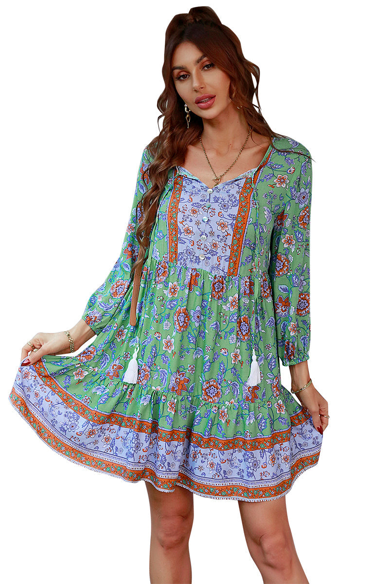 YESFASHION Bohemian Casual Holiday Style Dress Skirt Flower