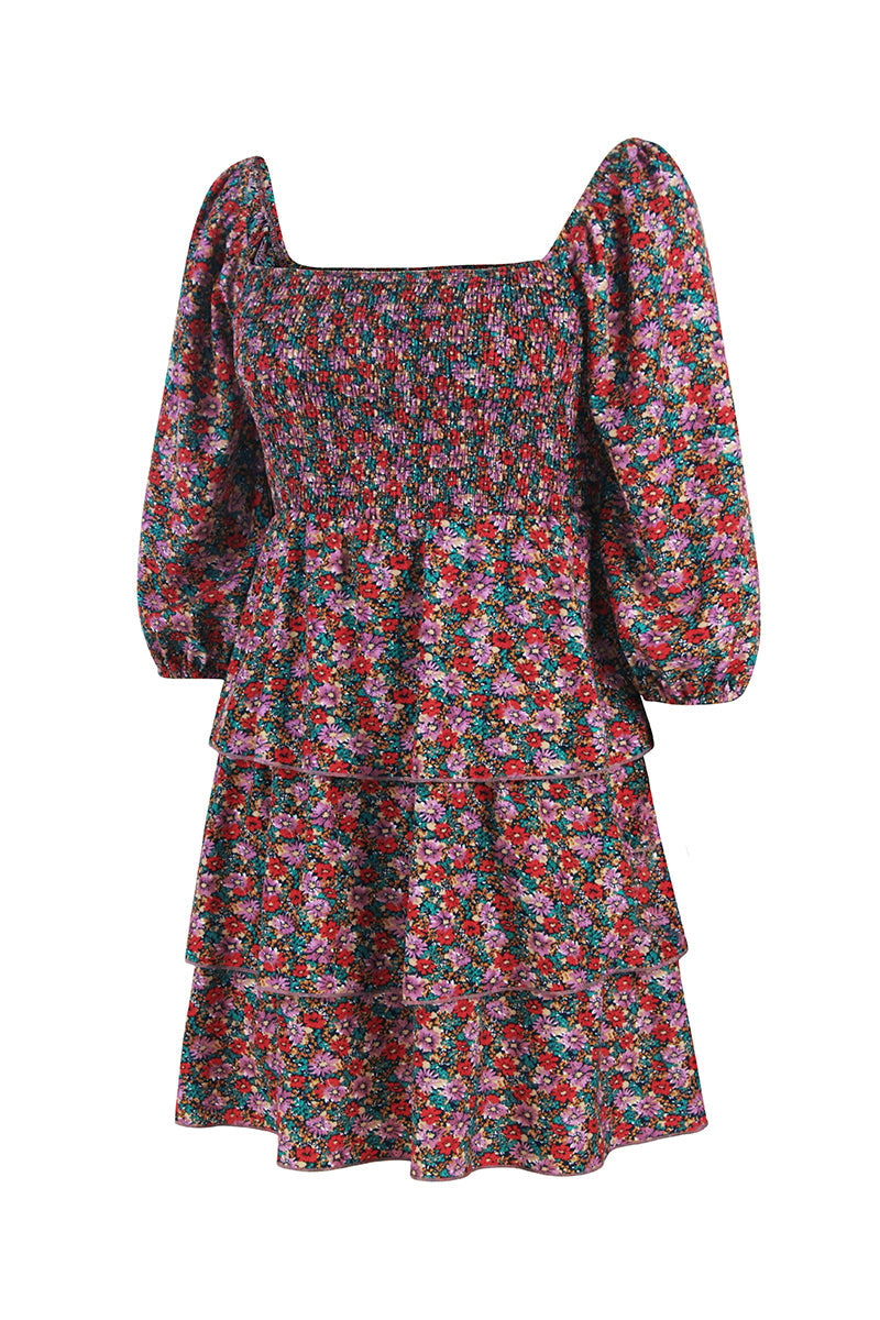 YESFASHION Winter Temperament French Square Collar Dress