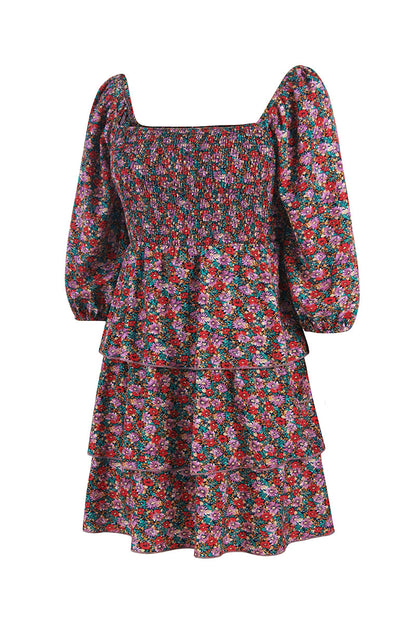 YESFASHION Winter Temperament French Square Collar Dress