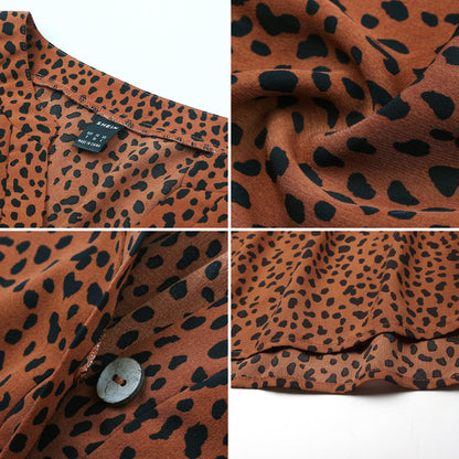 YESFASHION Commuter Dress Leopard Printing Sexy Skirt