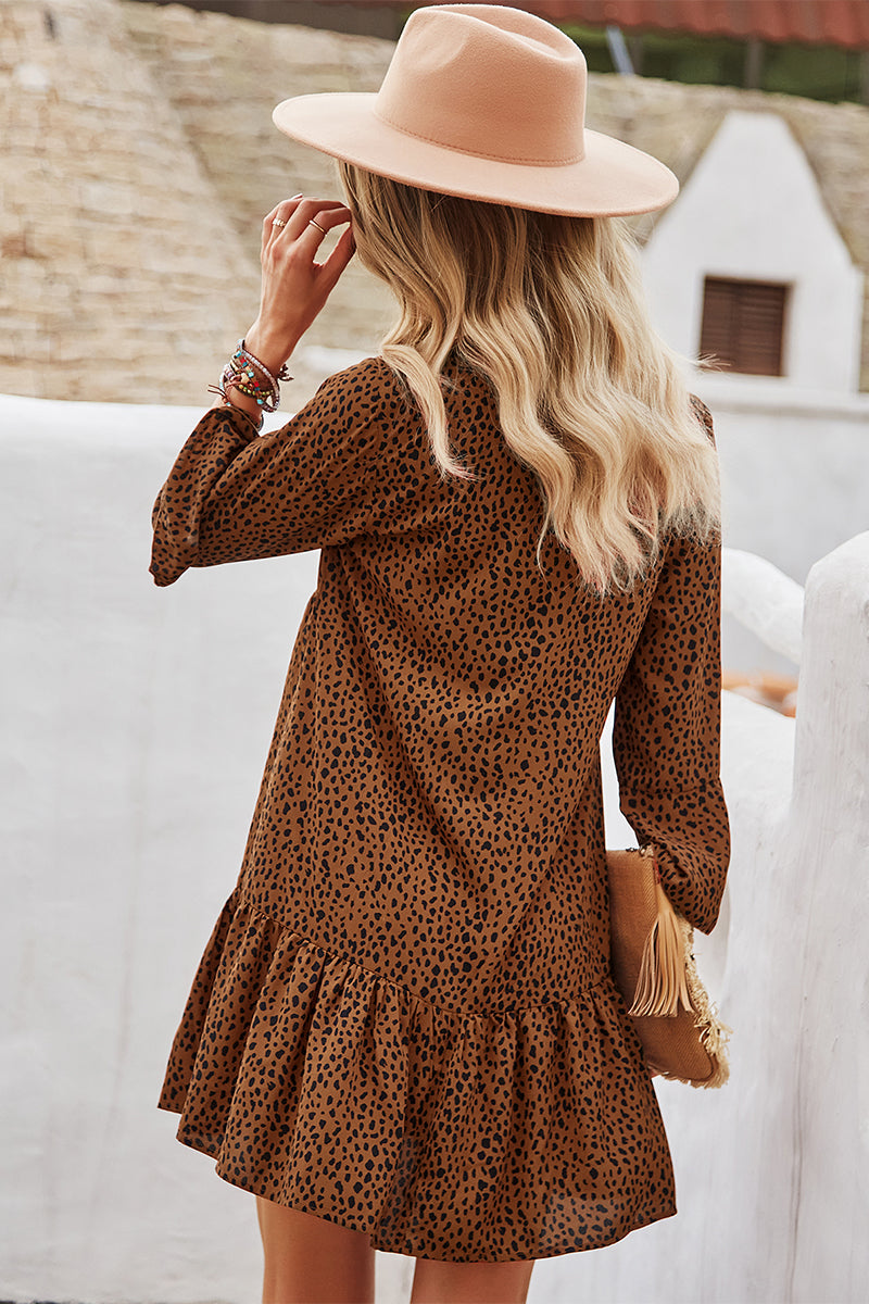 YESFASHION Commuter Dress Leopard Printing Sexy Skirt