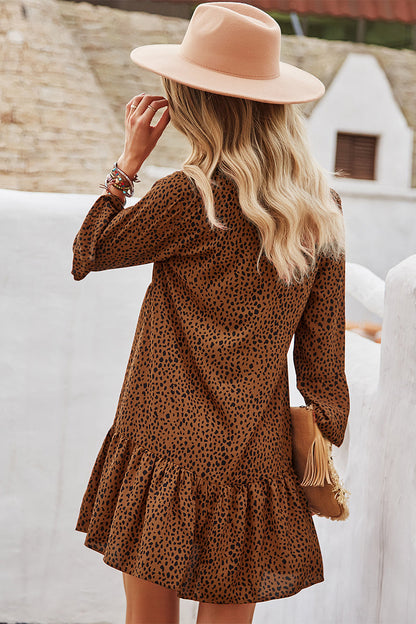 YESFASHION Commuter Dress Leopard Printing Sexy Skirt