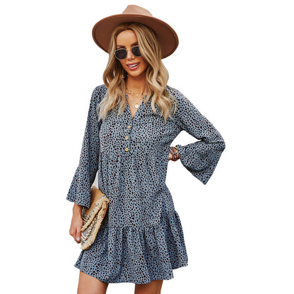 YESFASHION Commuter Dress Leopard Printing Sexy Skirt