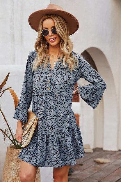 YESFASHION Commuter Dress Leopard Printing Sexy Skirt