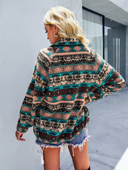 YESFASHION Christmas Coats Furry Temperament Warm Jacket